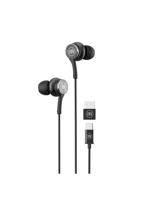 Audifonos Maxell Eb-xc1 Tipo-c C/adaptador Usb In Ear Negro – Maxecol